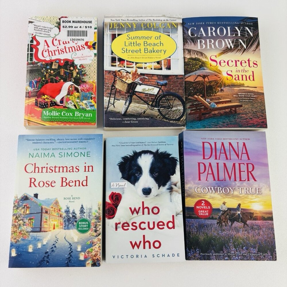 Lot of 6 Mixed Authors and Mixed Variety Paperback Lot Romance Books